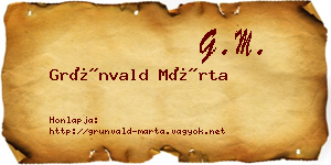 Grünvald Márta névjegykártya